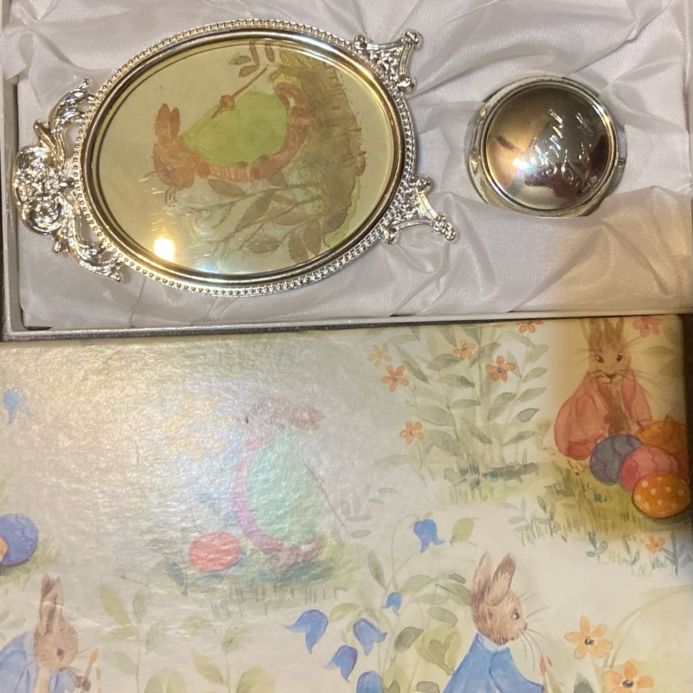 Vintage Grenadier Silver  Baby’s First Tooth & Oval Picture Frame